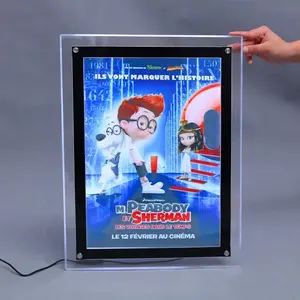 Caja de luz ultrafina personalizada, marco de aluminio duradero, caja de luz retroiluminada para publicidad interior, pantalla de caja de luz