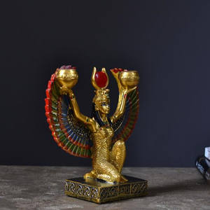 Statua della Dea Egizia Iside Souvenir Portacandele Regina Decorazione Creativa Figurine da Scrivania per Soggiorno X3687 - Product Image 5