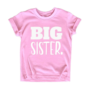 Gros Bébé Filles Boutique Vêtements Coton Rose Lettre <span class=keywords><strong>Grande</strong></span> <span class=keywords><strong>Soeur</strong></span> À Manches Courtes T-<span class=keywords><strong>Shirt</strong></span> - Product Image 3