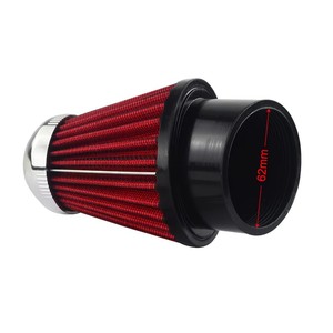 Filtro de aire cónico de 62 mm de diámetro, malla roja para modificación de motocicletas de calle, actualización de reequipamiento, colocación frontal - Product Image 3