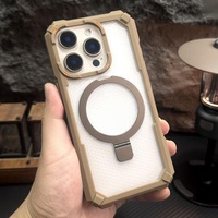 Étui robuste antichoc en métal magnétique pour iPhone 17 Air 16 15 14 13 12 Pro Max Plus avec support et protection d'objectif en verre