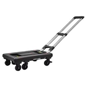 Uni-silent HC-2S tangan lipat portabel truk troli dek 150kg Platform utilitas 6 roda kereta Dolly lipat buatan plastik PP - Product Image 1