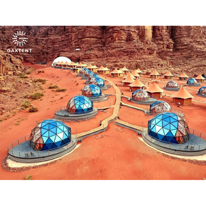 Tienda Domo Porttil Domos De Hormign Con Bao Vasos Vidrio Ovalado Stand Geodomo Glamping 3 Glass Tent Galaxy - Product Image 5