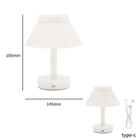 Lampe de table LED plissée imprimée en 3D, rechargeable USB-C, pour décoration de chambre