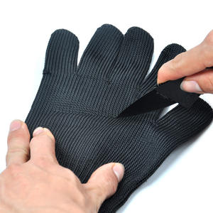 Gants anti-coupure tricotés noirs, protection de niveau 5 pour outils de survie - Product Image 4