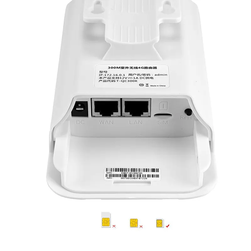 Waterproof Outdoor 4G CPE 4G Router LTE WiFi Router 4G SIM Card Hotspot for IP Camera Outside WiFi Coverage