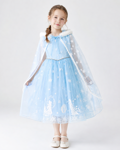 Costume de fée flocon de neige magique avec capuche en fausse fourrure pour fête d'hiver - Product Image 3