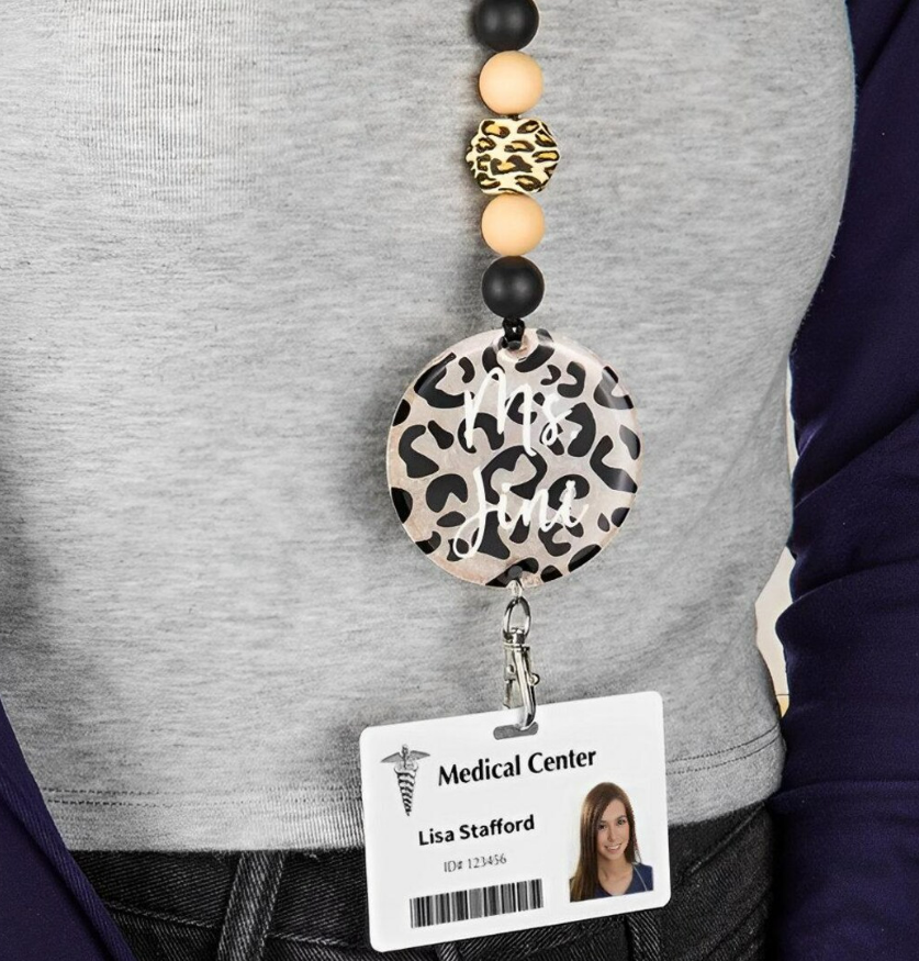 Custom Apple Teacher Beaded Lanyard Teacher Gift Personalized Name Lanyard Image 4