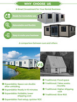 Casa Prefabricada de Lujo Expandible con Diseño Eléctrico Personalizado, Techo Impermeable, Paredes Aisladas con PU, Casa Modular Tipo Contenedor