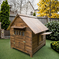 Luxe moderne all-season grote hondenverblijf regenbestendige buiten houten hondenkennel met knoopsluiting solide dierenontwerp hondenhuis kooi OEM