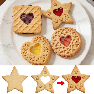 <span class=keywords><strong>Emporte</strong></span>-pièces en forme de cœur pour biscuits, moules à pâtisserie 3D, ensemble d'<span class=keywords><strong>emporte</strong></span>-pièces en plastique pour biscuits ronds, carrés, étoiles et cœurs - Product Image 3