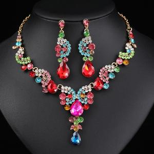 Grande Borboleta Colar e Brincos Três-Piece Set Crystal Bridal Jewelry Set para Mulheres Prom Birthday Party Gifts - Product Image 1