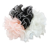 28cm*4Y Tissu de Doublure Intérieure de Luxe en Maille Florale Enduite, à Motifs de Fleurs, Perles et Ondulations, pour Emballage de Bouquets et de Fleurs, Spécial Halloween