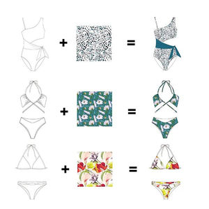 Traje de Baño de Tres Piezas Sexy de Cintura Alta con Logotipo Personalizado OEM al por Mayor, Traje de Baño de Dos Piezas con Estampado de Frutas para Playa - Product Image 2