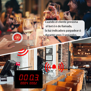 ร้านอาหารเพจเจอร์ไร้สายบริกรระบบการโทร1ตัวรับสัญญาณโฮสต์พร้อมปุ่มสั่นสำหรับแขก20โต๊ะสำหรับร้านกาแฟชาเฮ้าส์ - Product Image 2