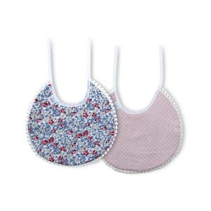 Set di pettorine in cotone 100% (2 unità) bavaglini per bambini lavabili per bambini grazioso stile di stampa per l'alimentazione e l'alimentazione - Product Image 1