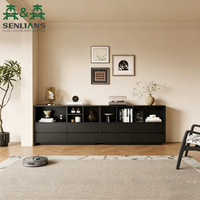 Armoire de rangement moderne en bois noir SLS pour chambre et salon, grande capacité, durable