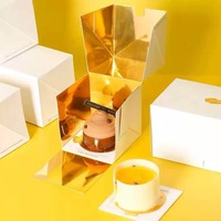 Boîtes d'emballage de dessert en mousse de gâteau de qualité alimentaire découpées au laser simples et doubles pour l'emballage de pâtisserie sucrée