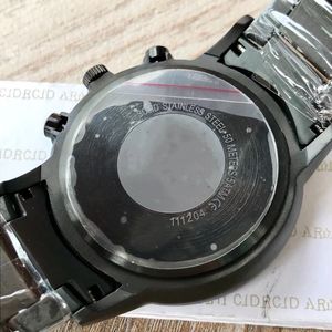 クォーツクロノグラフメンズウォッチオリジナルサファイアクリスタルビジネスカジュアルブラックステンレススチール日本人 - Product Image 4