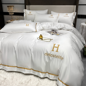 新款绣花欧式奢华洗丝被子床罩4件套床单 - Product Image 6