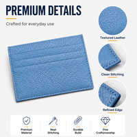 Dompet Kartu Kulit Bertekstur Tipis dengan Penutup Magnetik, Ketebalan Dapat Disesuaikan, Pilihan Warna Luas, Logo Kustom, RFID