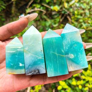 Tour de cristal de pierre précieuse de guérison en gros, tour de calcite bleue des Caraïbes de haute qualité pour la guérison, cadeau - Product Image 1