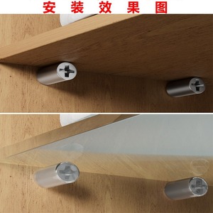 Support d'étagère à vis autoperceuse en acier inoxydable blanc, moderne, simple, installation facile, fixation de meuble, cloison, rangement en verre - Product Image 5
