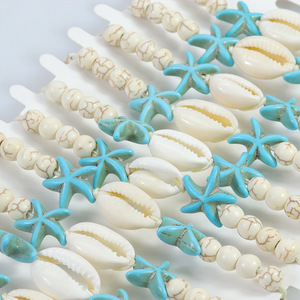 Trendy Ocean Series White Turquoise Beaded <b>Bracelets</b> Beach <b>Shells</b> Surfing Hand Rope for Gift Ball Shape Pattern - Product Image 4