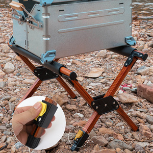Support pliable pour seau à glace en alliage d'aluminium 50x37.5x37 cm, support de rangement portable pour camping en extérieur, cadre métallique pliable - Product Image 2