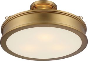 Minka Lavery 4177-249 Harbour Point Accesorio de iluminación de vidrio 3 luces Semi Flush Mount Luz de techo Liberty Gold Middle Lamp E26 - Product Image 4