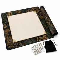 Tapis de jeu de mahjong et poker moderne avec éléments chinois originaux, pour 4 joueurs, résistant aux taches, antidérapant, design personnalisable