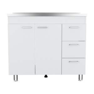 Évier utilitaire Kisco DB en granit et porcelaine composite blanc, cuvette simple en forme de rectangle avec un trou, style cuisine - Product Image 2