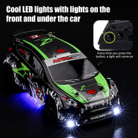 Coche RC de Derrape 4WD a Escala 1:24, Semiprofesional, 2.4G RTR, Carcasa de PVC Antiexplosión, Neumáticos de Derrape, Luces LED, Vehículo de Carreras