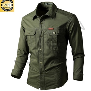 Chemise Homme Personnalisée de Haute Qualité Respirante Couleur Unie Manches Longues Double Poche Coupe Slim Décontractée - Product Image 1