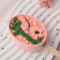 Molde de Silicona 3D para Paletas de Hielo con Diseño de Bambú y Lirios Orientales, Molde Artístico para Helados con Forma de Flor, Herramienta de Grado Alimenticio para Hacer Chocolate Artesanal