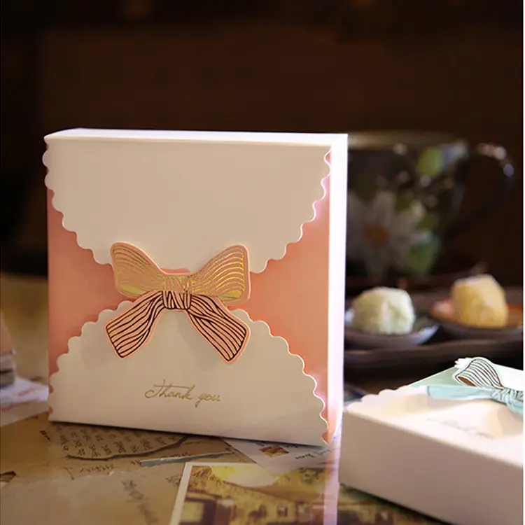 Cajas De regelo — boîte cadeau en papier kraft ivoire, boîte à chocolat pour mariage, emballage cadeau, vente en gros