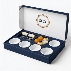 Caja de Papel Ecológica Profesional Personalizada para Empacar Alimentos, Color Azul Oscuro, para <span class=keywords><strong>Postres</strong></span>, Panadería, Sushi, Comida para Llevar, con Insertos - Product Image 1
