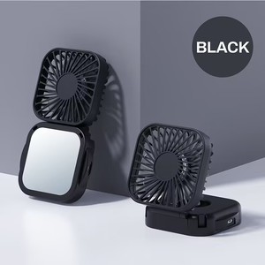 Mini Ventilador Plegable de Mano Recargable por USB con Tres Velocidades y Espejo de Maquillaje - Product Image 2