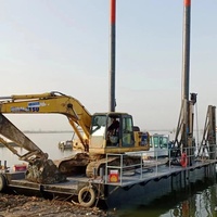 Plateforme de travail modulaire autoportante flottante pour le forage en eau et les projets de fondations