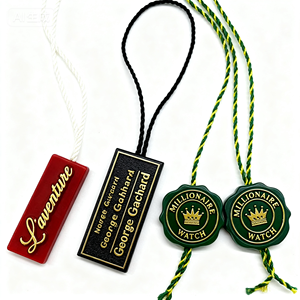 Étiquette <span class=keywords><strong>suspendue</strong></span> personnalisée de haute qualité pour <span class=keywords><strong>tablette</strong></span>, avec logo de marque en relief, cordons noirs, ficelle en plastique, étiquette de scellement durable pour chaussures - Product Image 2