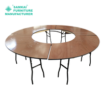 Table de banquet pliante en forme de S en bois serpentin, vente en gros d'usine SK-YHZ-H003