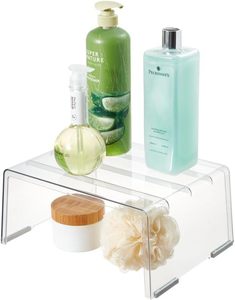 Scaffale portaoggetti in PET trasparente con cuscinetti antiscivolo, organizer impilabile <span class=keywords><strong>per</strong></span> bagno, <span class=keywords><strong>cucina</strong></span>, piano di lavoro e mobiletto - Product Image 1