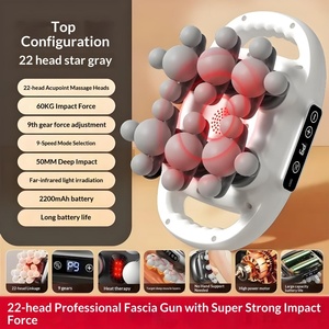 Fascia Gun 12 Heads Waist <b>Back</b> Massage Gun Brushed Motor Portable Cordless Deep <b>Vibration</b> Muscle Relaxation <b>Massager</b> - Product Image 6
