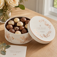 Boîte cadeau en papier kraft écologique de luxe à bords roulés pour chocolat, emballage artisanal personnalisé pour confiseries