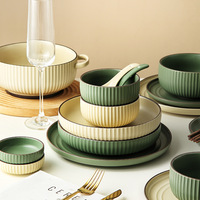 Ensembles de vaisselle en céramique haut de gamme avec bols et baguettes – Style nordique minimaliste, compatibles micro-ondes, design créatif pour riz