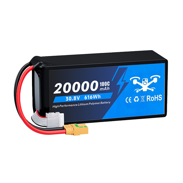 100C High Discharge 8S 30.8V 20000mAh Long Endurance Lithium Polymer Battery Pack  6S/7S/8S Compatible 10Ah/12Ah/16Ah/20Ah/22Ah