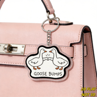 Porte-clés en acrylique Goose Bumps, design d'oie amusant, porte-clés léger et original, petit