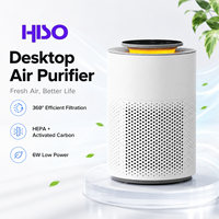 Purificateur d'air mini HEPA en gros, logo personnalisé OEM, 6W 12V, prise US/EU, filtre à charbon actif, veilleuse, verrouillage enfant, chambre à coucher, maison