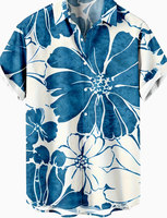 Chemise Hawaïenne Décontractée pour Homme, Imprimé Cactus 3D Motif Désert, 100% Polyester Respirant Anti-rétrécissement, Manches Courtes, Col Revers, Taille XL