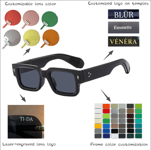2025 High Quality Vintage Sun <strong>Glasses</strong> Luxury Square Designer Sunglasses for Men Women Custom Logo Fashionable Trendy Shades - Product Image 3